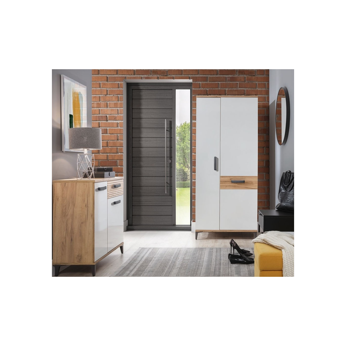 zestaw Snobi 5 komoda szafa z nogami komplet do przedpokoju