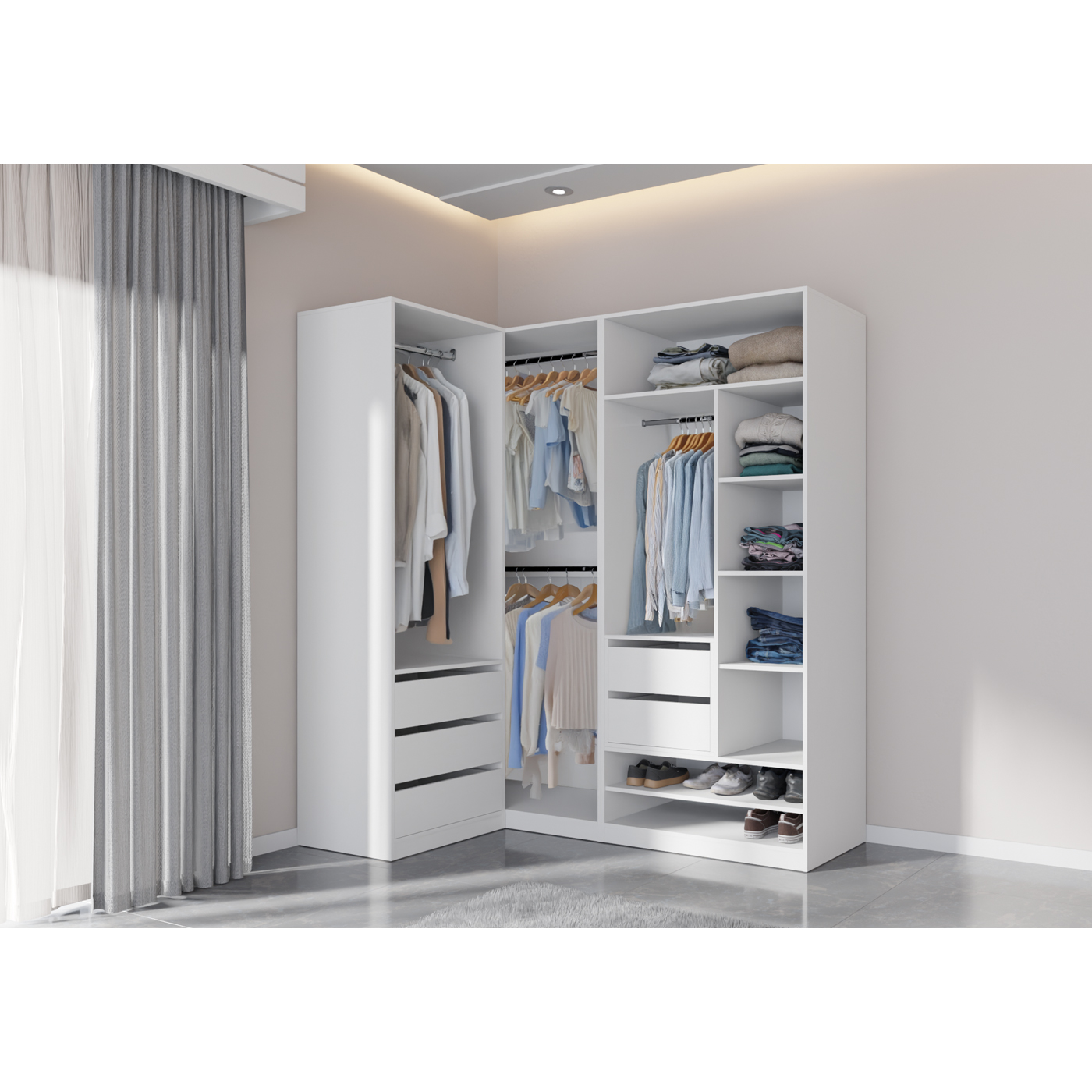 szafa 111 - 190 narożna Tres D garderoba zestaw kombinacja szaf