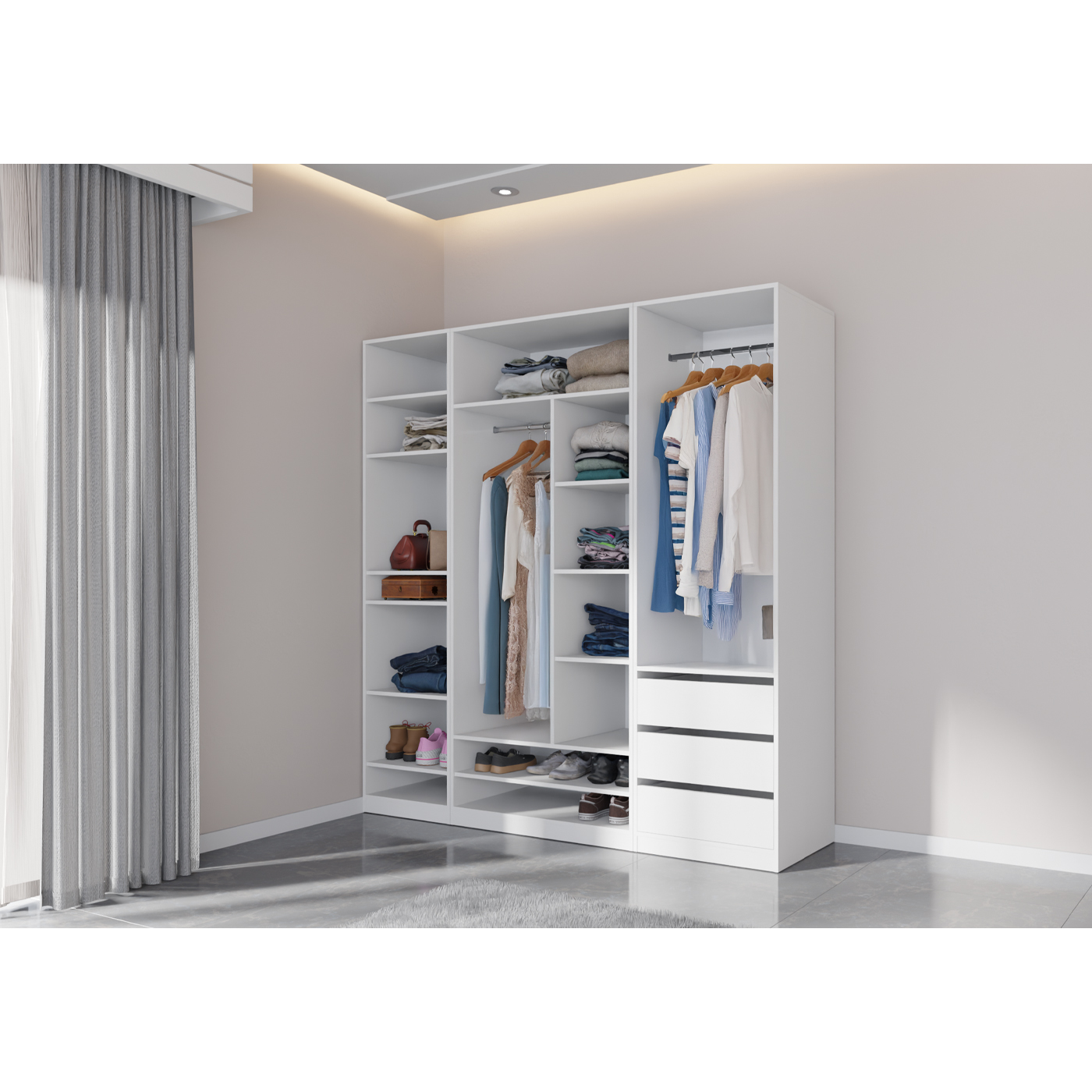 offener kleiderschrank 200 cm tres e großer kleiderschra | marmex