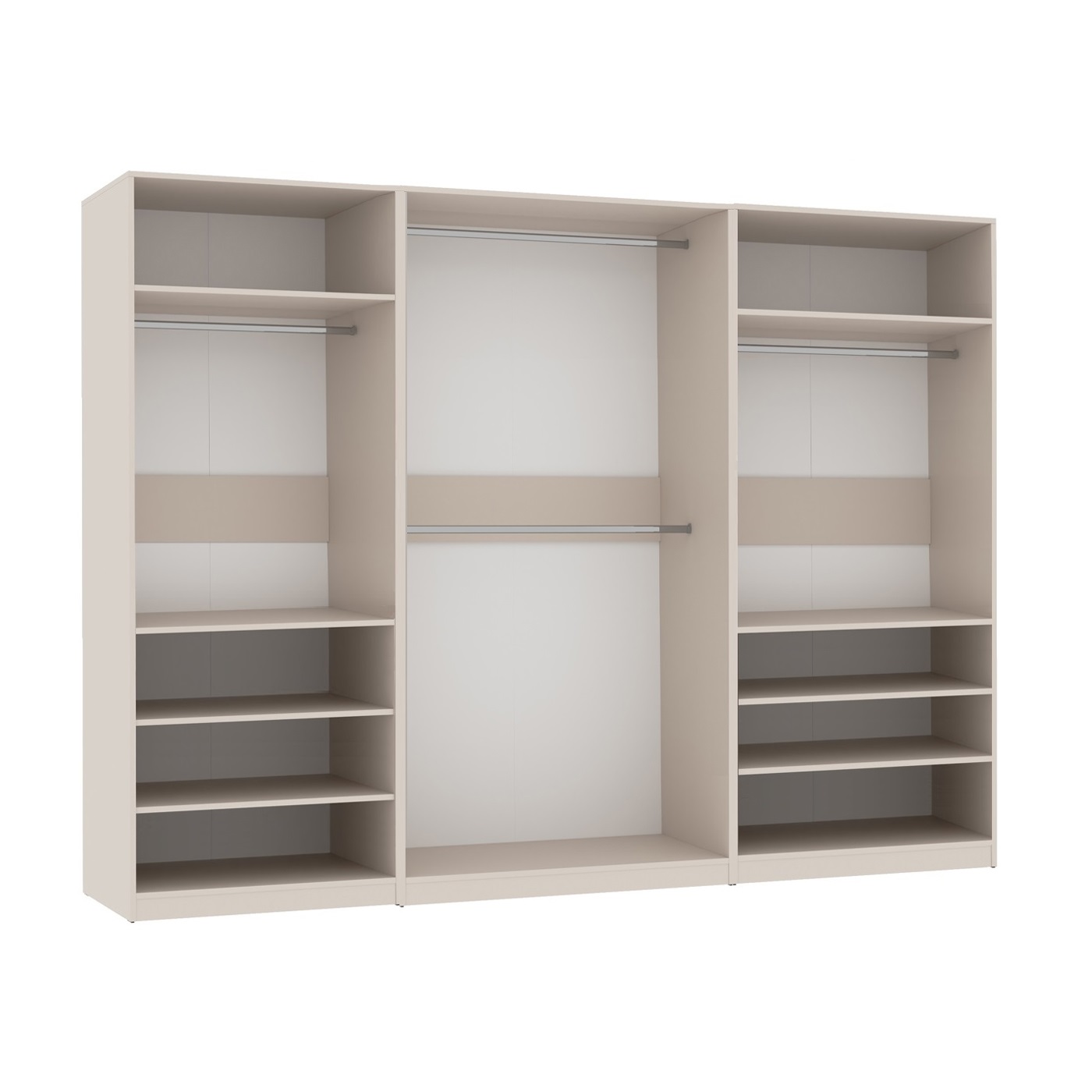 szafa 260 z półkami drążkami Tres O duża szeroka zestaw do garderoby