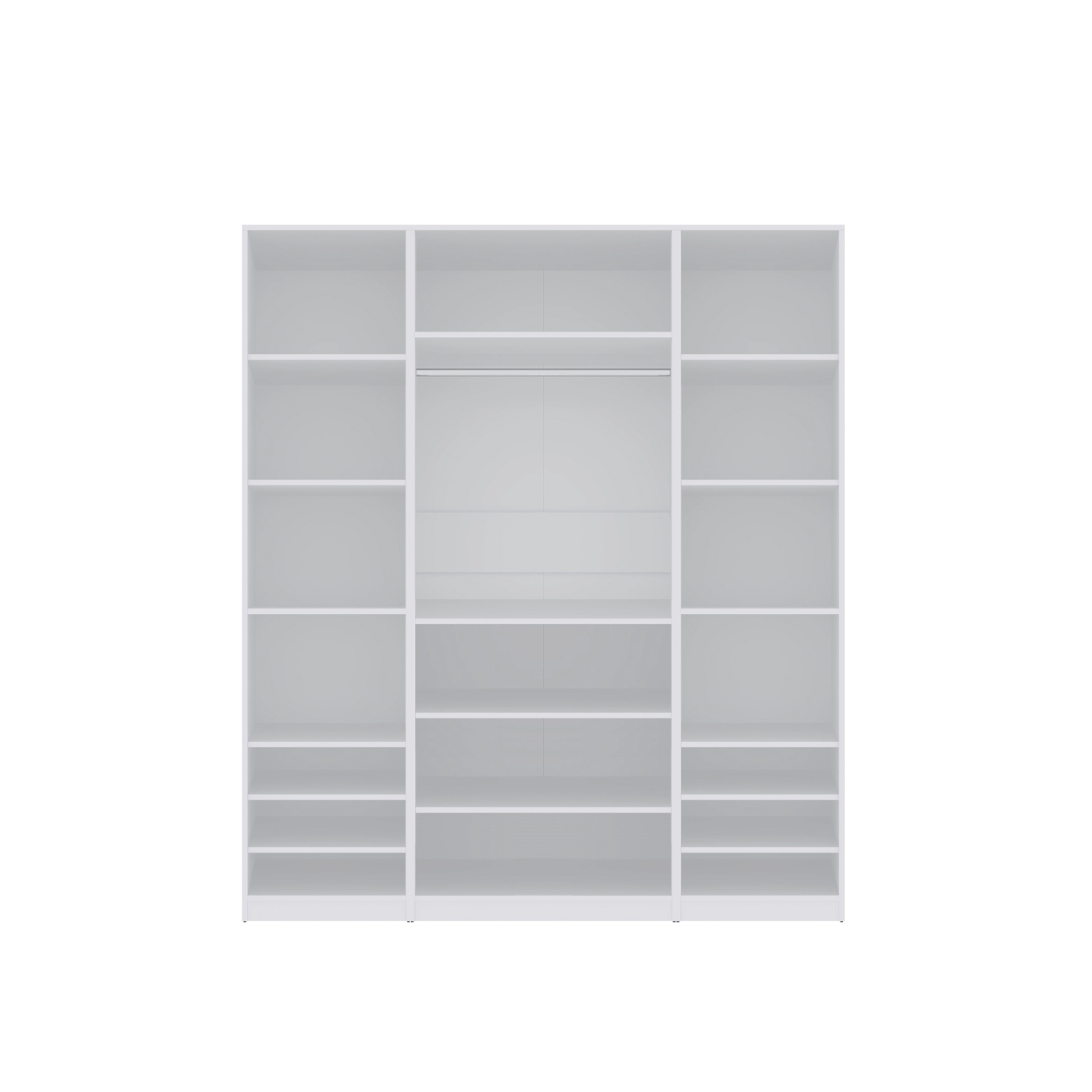 szafa 180 bez drzwi Tres W z półkami zestaw nowoczesna garderoba