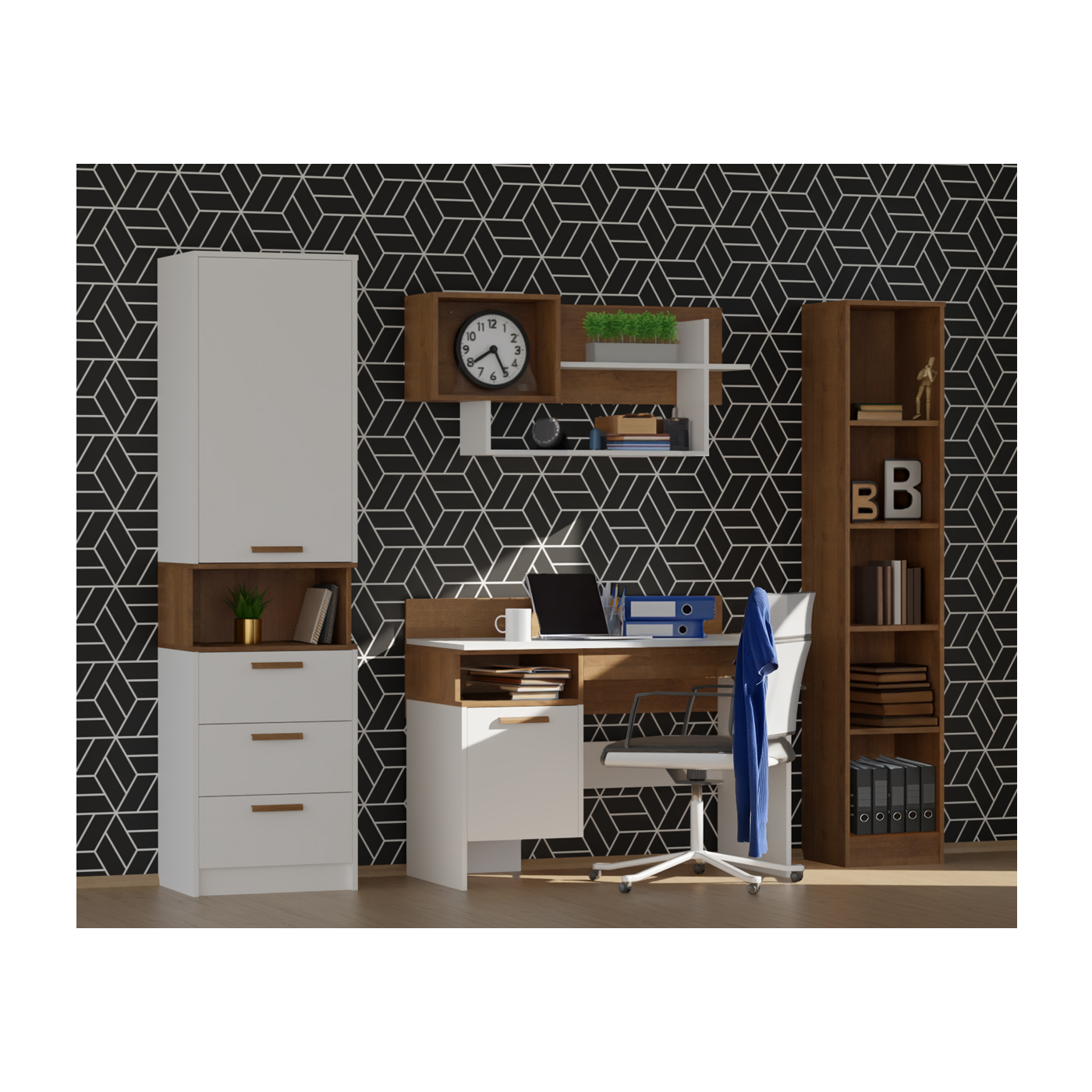 zestaw meblościanka ucznia dzieci młodzieży Grant B biurko półka regał