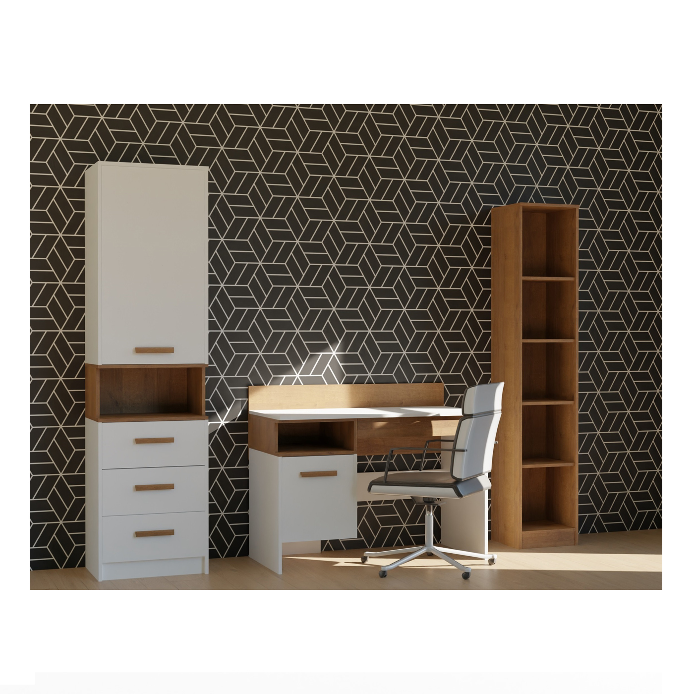 zestaw mała meblościanka Grant M komplet z biurkiem dzieci młodzieży