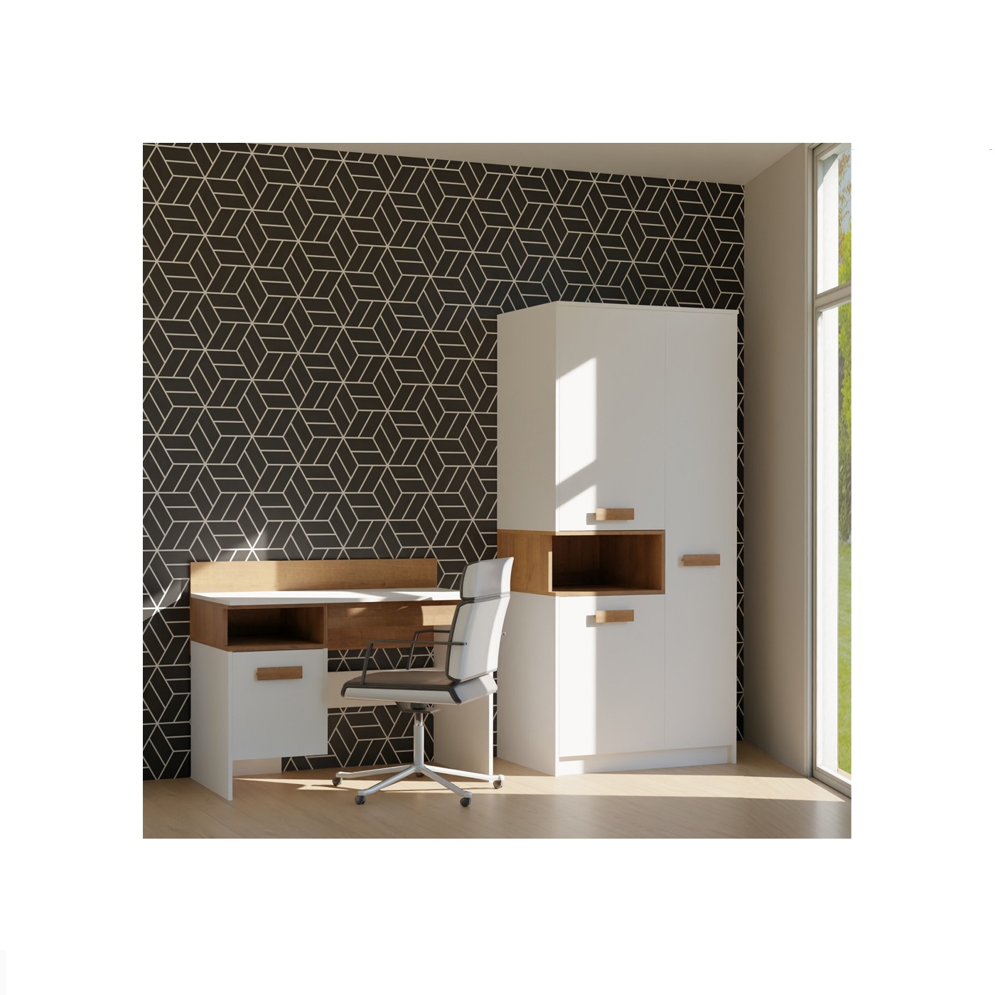 zestaw mebi Grant P biurko szafa mały komplet do pokoju ucznia