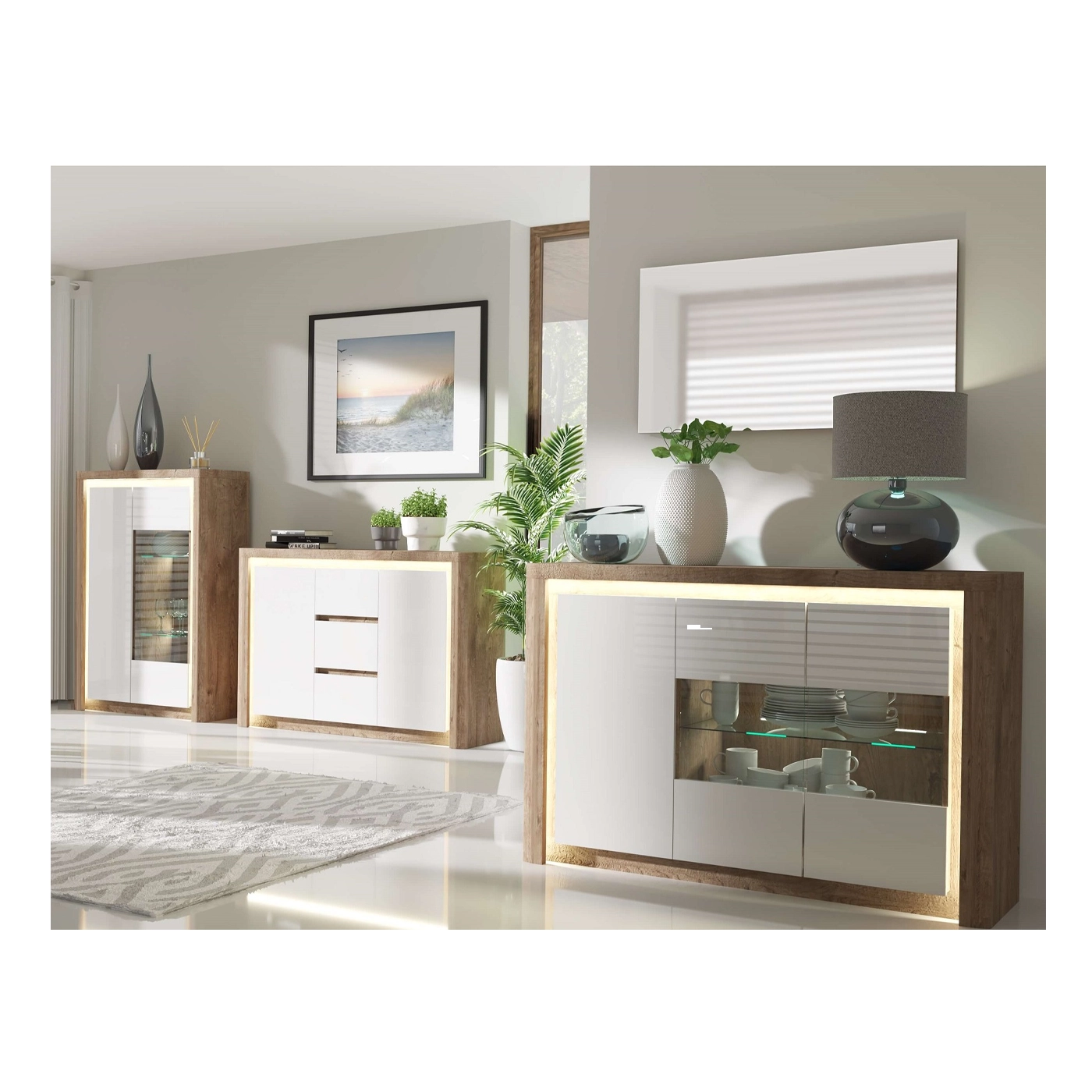 zestaw mebli eleganckich Livinio 3 nowoczesny komplet do salonu pokoju