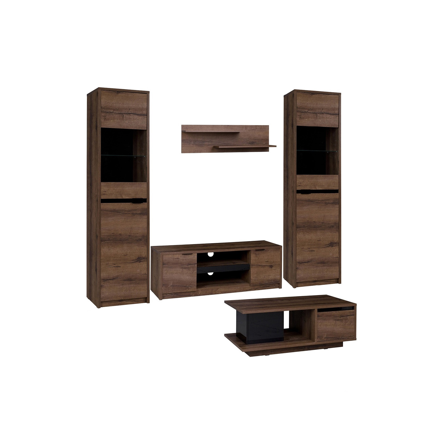 zestaw komplet Denver 3 meblościanka rtv z ławą do pokoju salonu