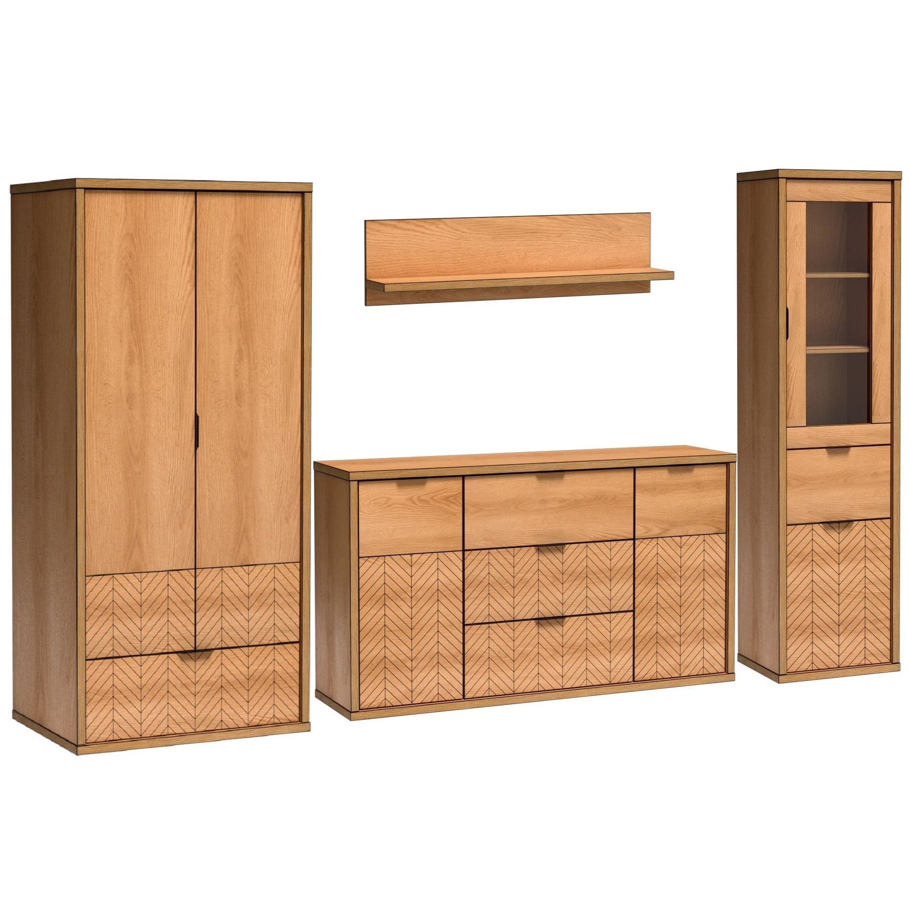 zestaw Fonti A witryna komoda szafa nowoczesna loft meblościanka