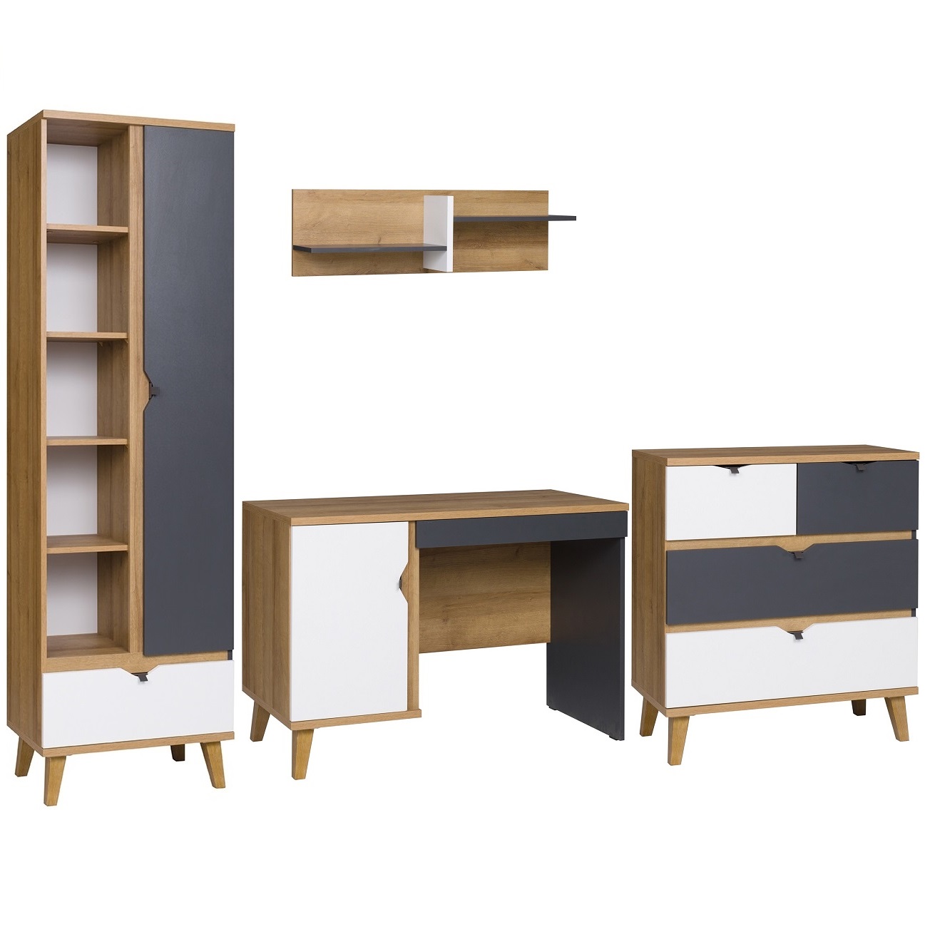 zestaw z biurkiem Memone C meblościanka do nauki dzieci młodzieży